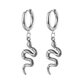 Silver Snake Earrings